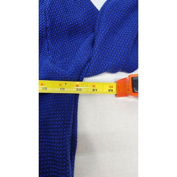 Tommy Hilfiger Mens Blue Textured Knit Crewneck Sweater L Cotton & Ribbed Cuffs - Picture 10 of 11